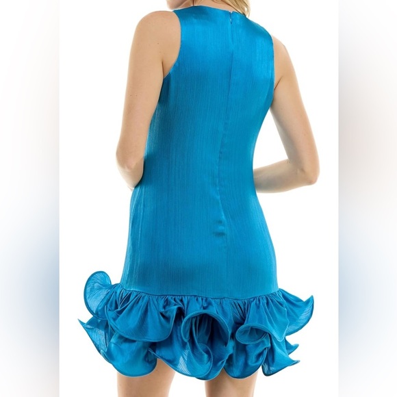 TAYLOR Women's Sleeveless Crew Neck Sheath Dress with Ruffled Hem NWT - Picture 7 of 11